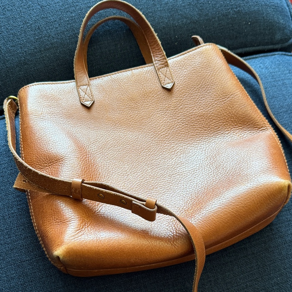 Madewell Elegant Tan Leather Tote Bag